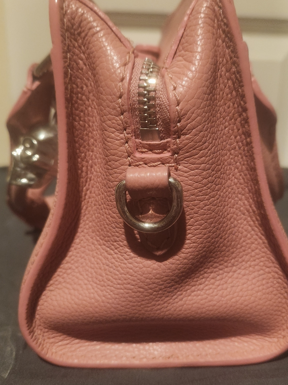 Alexander McQueen Pink Leather Mini Satchel with Silver Skull Charm - Picture 9 of 15